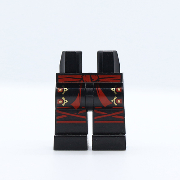 Hips and Legs with Red Sash, Gold Buckles and Red Knee Wrapping Pattern