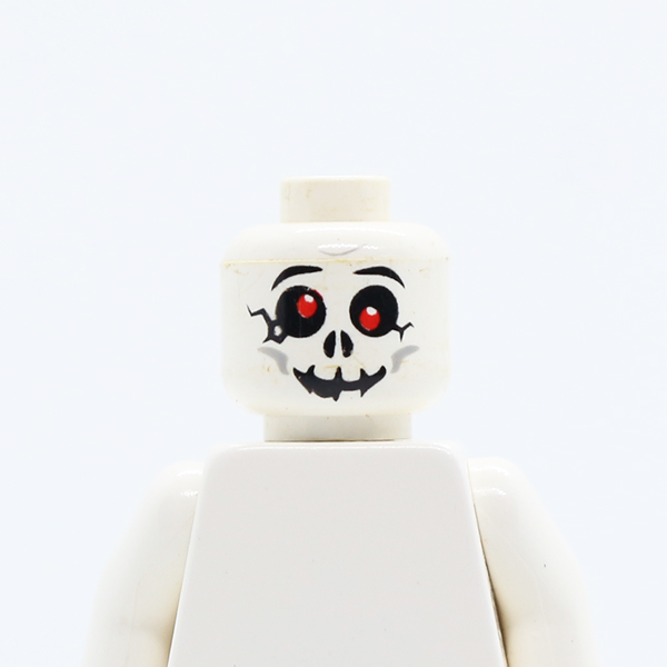 Skull Cracked with Red Eyes and Grin Pattern