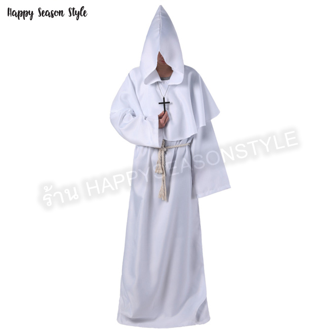 ชุดแฟนซี ชุดฮาโลวีน ชุดผี halloween ชุดคอสเพลย์ Cosplay - ผ้าคลุมกำมะหยี่ มีฮู๊ด พ่อมด วิสาจ แนวดาร์ค ผ้ากำมะหยี่ดำ สำเนา