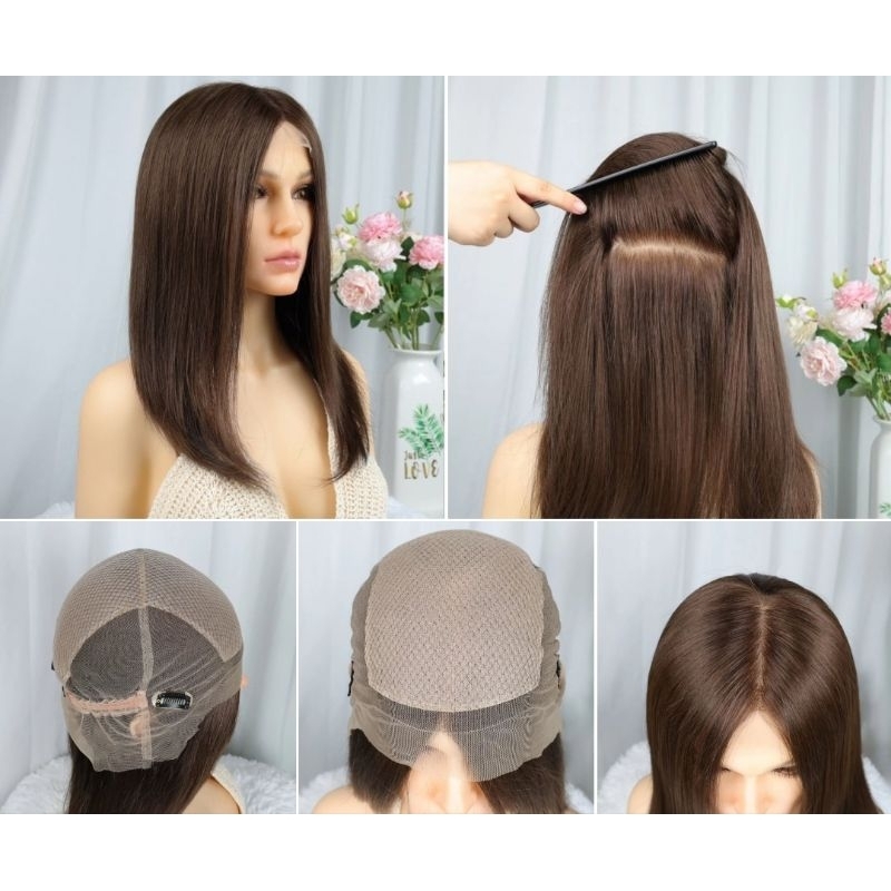วิกผมแท้ทอมือทั้งหัว Full lace Silk Base พรีเมี่ยม10A มีหนังศีรษะ เบาแนบผิว