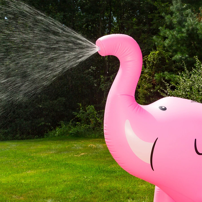ห่วงยางช้าง ชมพู สามารถพ่นน้ำได้ Inflatable water spray elephant pink color