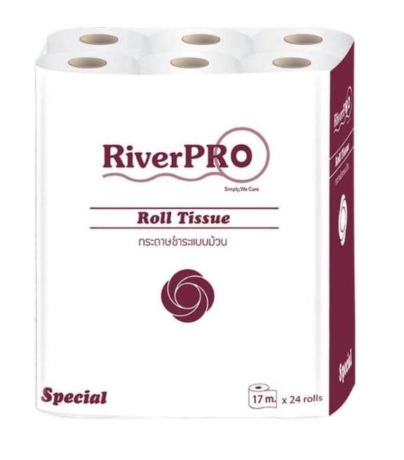 (ยกลัง) กระดาษชำระม้วนเล็ก RiverPro special 17เมตร 24ม้วน*6แพ็ค (144ม้วน)