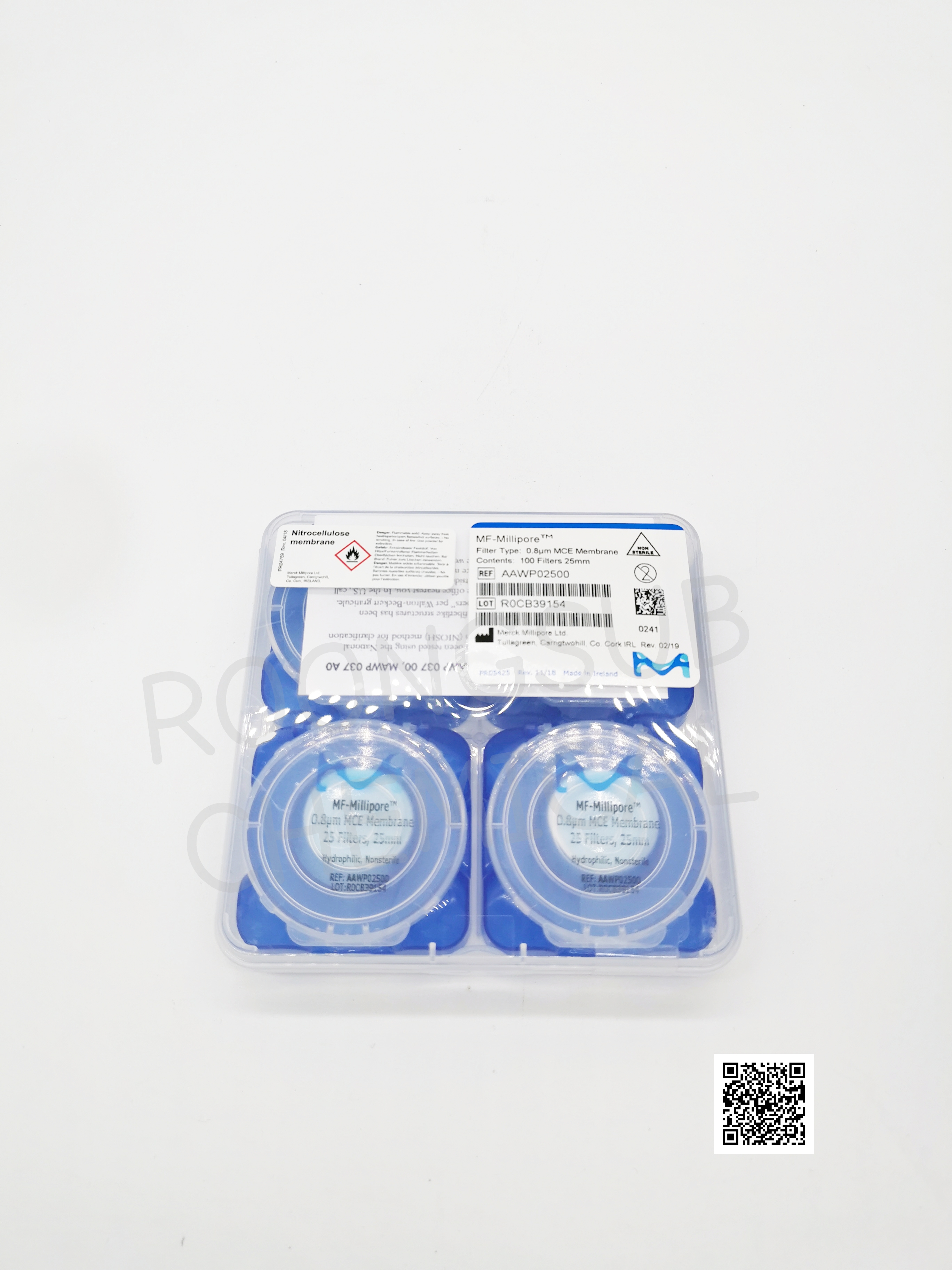 MEMBRANE MCE 0.8uM 25MM 100/PK MILIPORE
