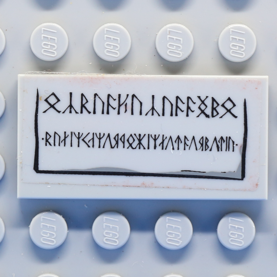Tile 2 x 4 with Small Dwarvish Runes Logogram (Uzbad Khazad-dûmu) Pattern (Sticker) - Set 9473