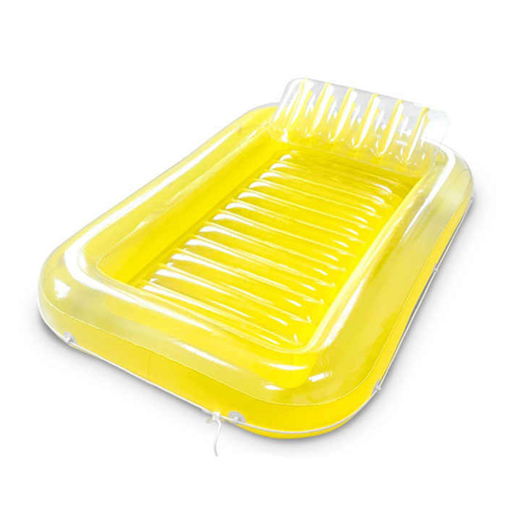 แพยางนอนเดี่ยวพร้อมหมอนหนุน สีเหลือง แบบใหม่ Inflatable New Yellow Pool Longer
