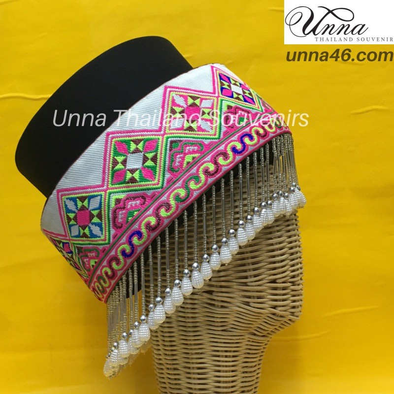 Hmong fancy headdress หมวกแฟนซี ปาร์ตี้เก๋ไก๋ หมวกชาวเขา สไตล์ม้ง หมวกลูกปัด