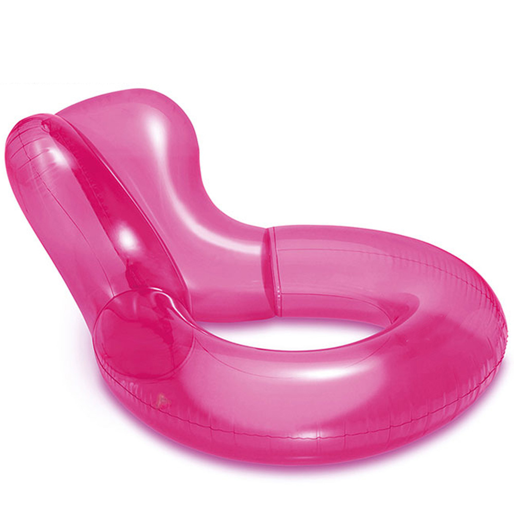 แพยางนั่งพร้อมที่พิงหลัง แบบใส Inflatable Pure Color Single Person Ring Pool Float