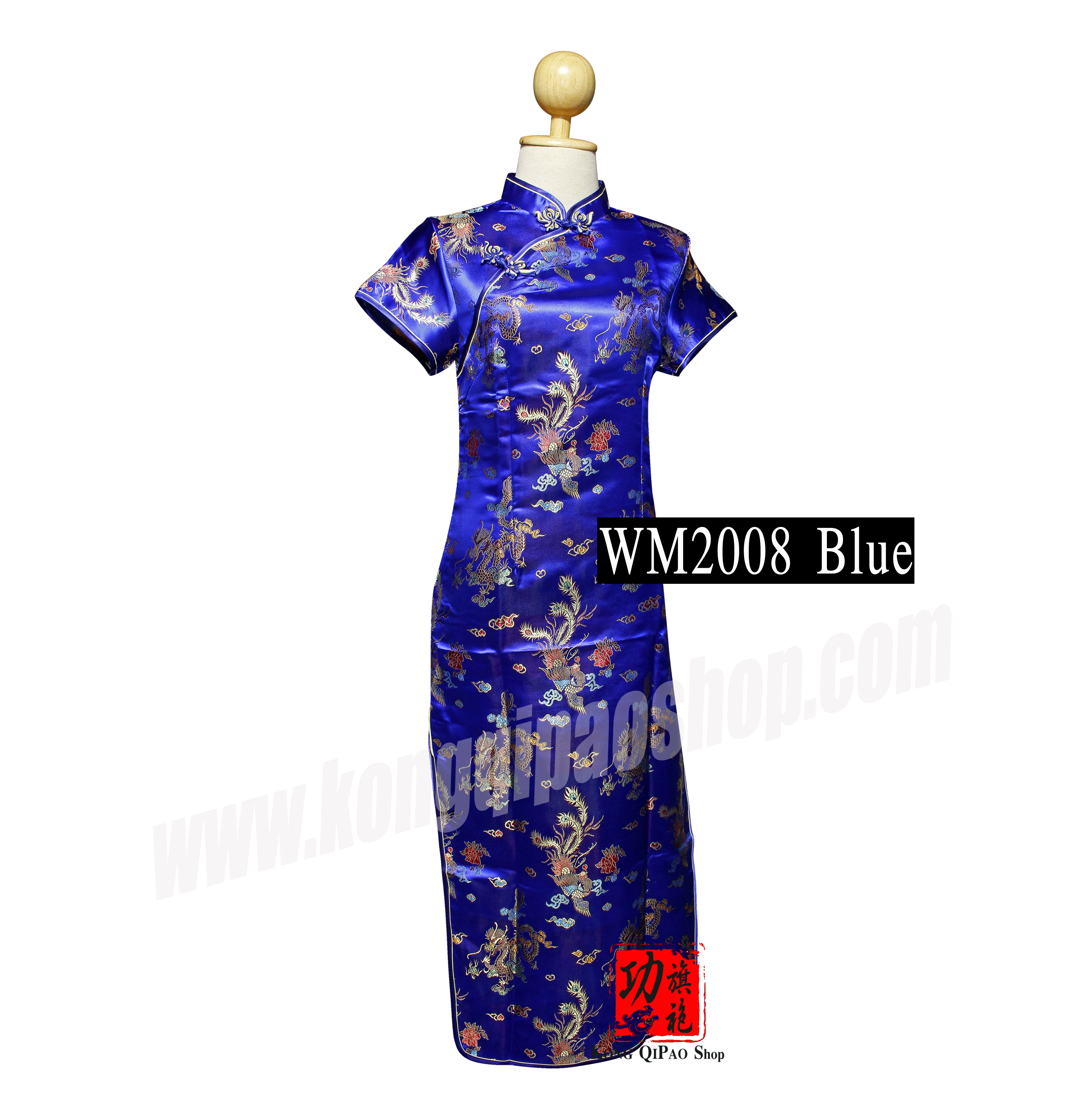 WM2008 กี่เพ้ายาว ลายมังกรโบราณ