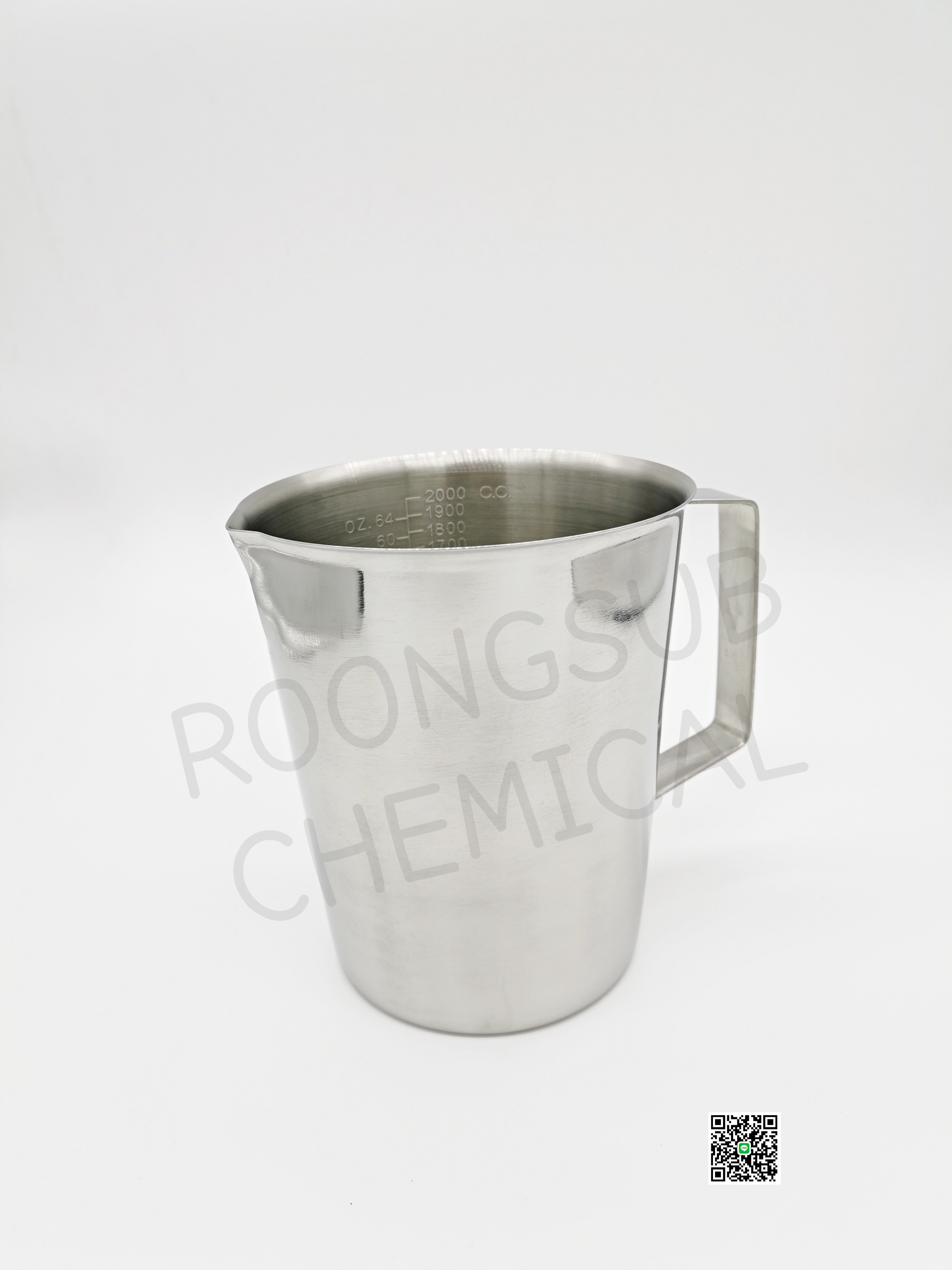 BEAKER 2000ML STAINLESS WITH HANDLE