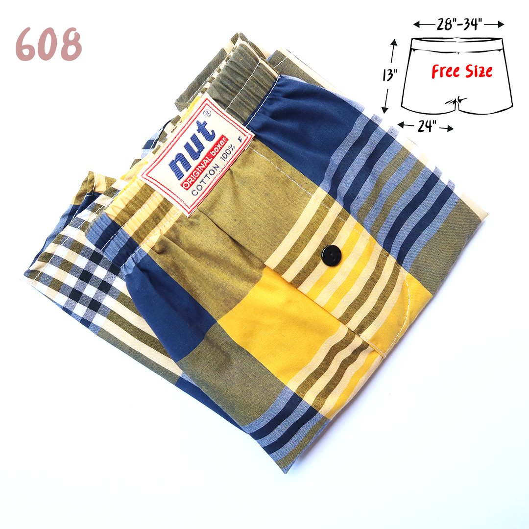 บ๊อกเซอร์ N608 บ๊อกเซอร์ลายสีเหลือง boxerชาย