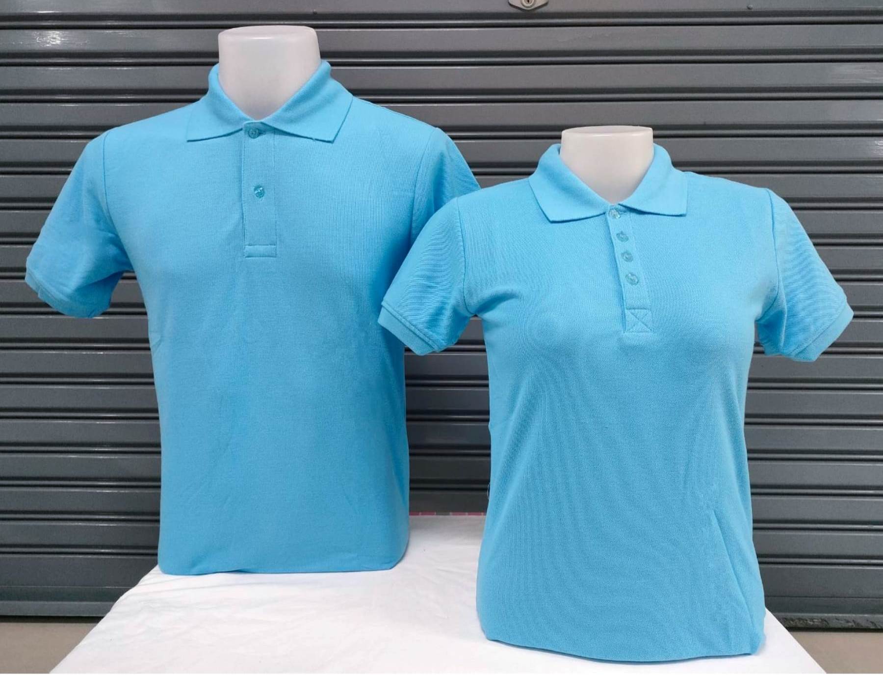 เสื้อโปโลสีฟ้าอ่อน