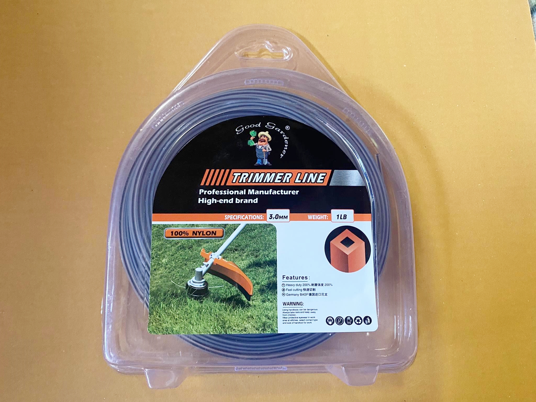 เอ็นตัดหญ้าสี่เหลี่ยม 2 ชั้น ขนาด 3 มิล 450 กรัม