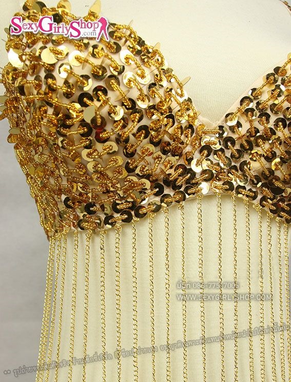 เสื้อชั้นในแฟนซี สไตล์แดนเซอร์หญิงลี สีทอง