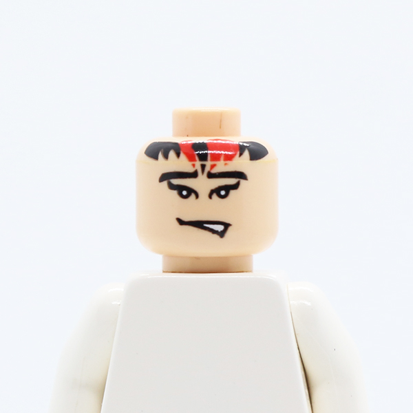 Male Black and Red Bangs, Black Eyebrows, Mouth Open to Side Pattern - Blocked Open Stud