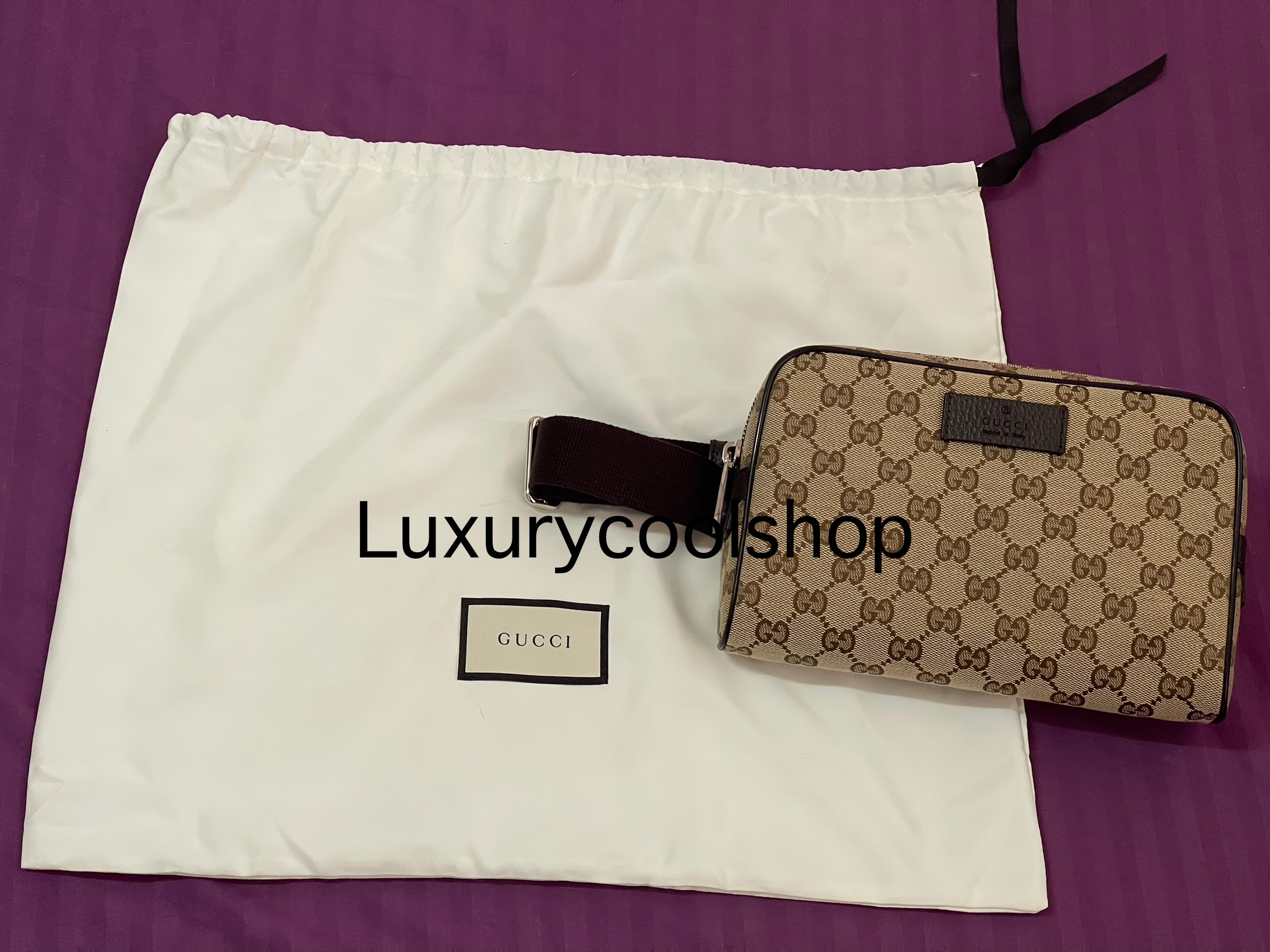 ❌ขายแล้ว❌GUCCI BELT BAG 22 BROWN GG SUPREME MONOGRAM SHW