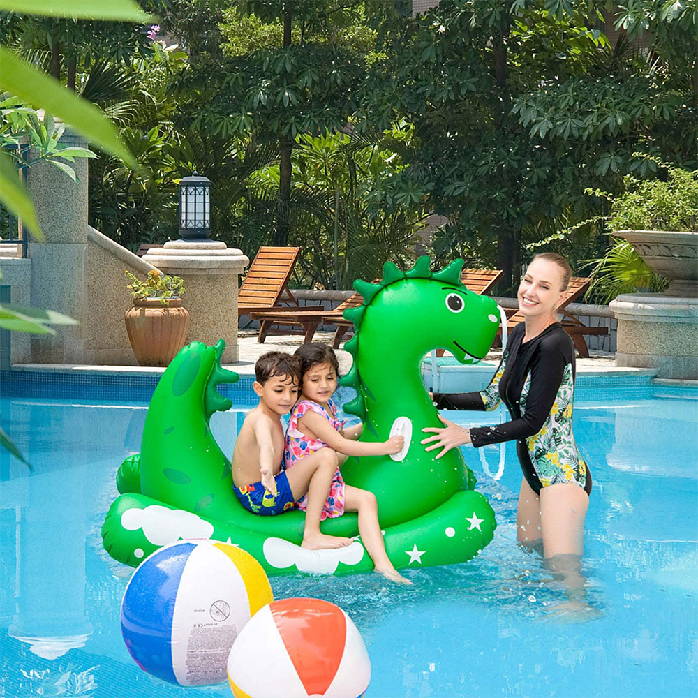 Inflatable Pool Float for Kids Adults - Kids Sprinklers Pool Toy แพเป่าลมรูปไดโนเสาร์สำหรับเด็ก พร้อมสปริงเกอร์พ่นน้ำได้