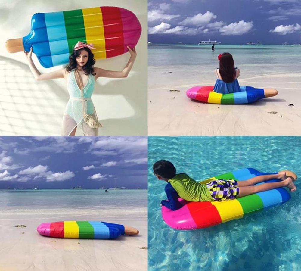 แพยางไอศครีม ลายสายรุ้ง Inflatable Ice cream Rainbow Float