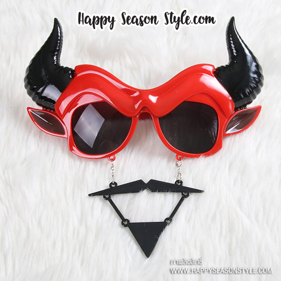อุปกรณ์แฟนซี หน้ากาก - แว่นแฟนซี แว่นเดวิลสีแดง