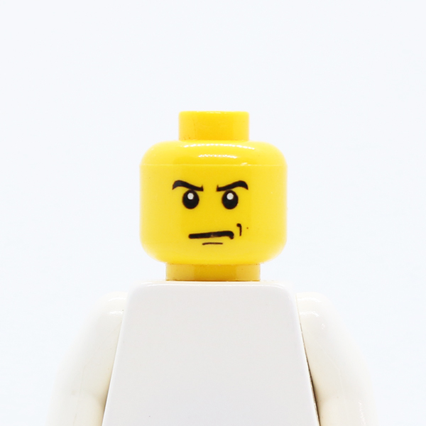 Male Angry Eyebrows and Scowl, Black Chin and Left Cheek Dimples Pattern