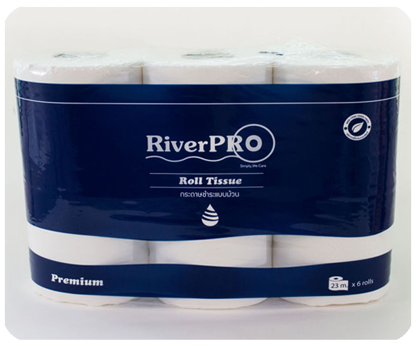 (ยกลัง) กระดาษชำระม้วนเล็ก Riverpro พรีเมี่ยม ยาว23m. 120ม้วน/ลัง