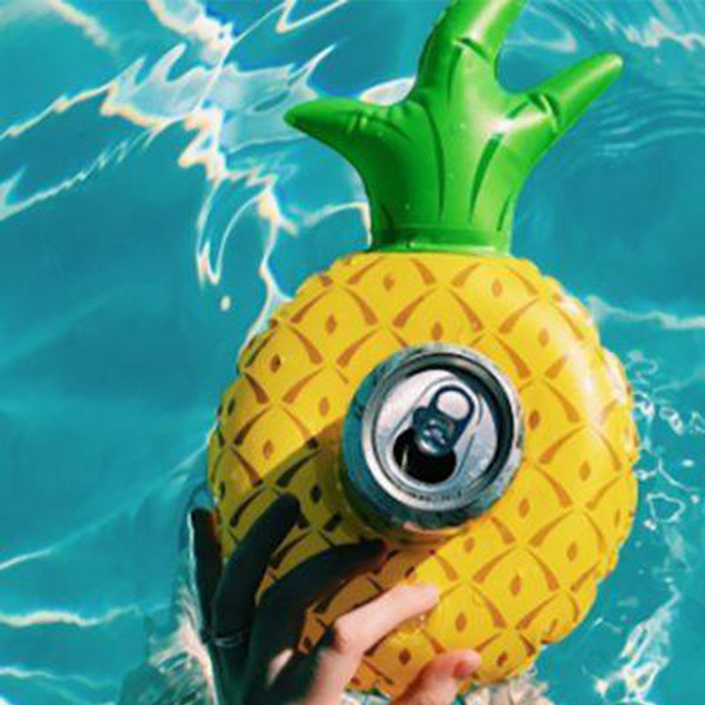 ที่วางแก้วเป่าลม สับปะรด สีเหลือง Inflatable Yellow Pineapple Cup Holder