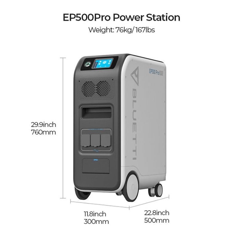BLUETTI EP500Pro Portable Power Station + PV350 Solar Cell เซทแบตเตอรี่สำรองพกพา พร้อมโซลาร์เซลล์