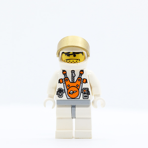 Mars Mission Astronaut with Helmet and Orange Sunglasses on Forehead, Stubble