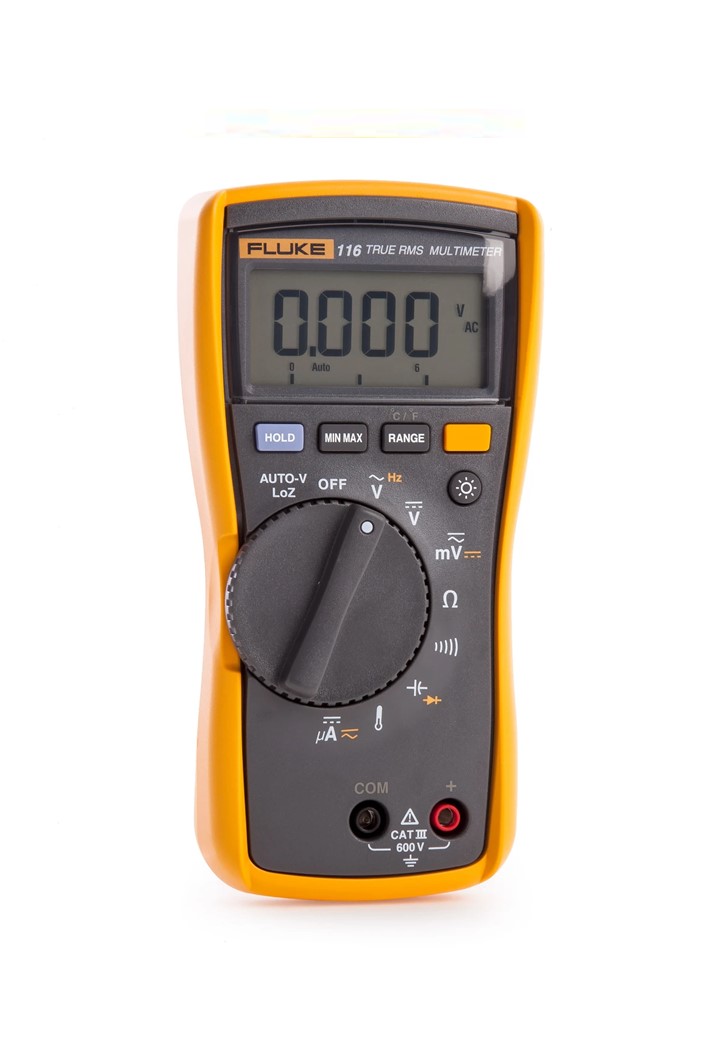 FLUKE 116 ดิจิตอลมัลติมิเตอร์สำหรับช่างปรับอากาศ HVAC/R แบบ TRMS 600V 8-ฟังก์ชั่น ความละเอียด 6000 Counts