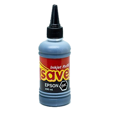 หมึกเติมเครื่องพิมพ์อิงค์เจ็ทยี่ห้อ EPSON (สีดำ-Black) ตรา Save 100ml