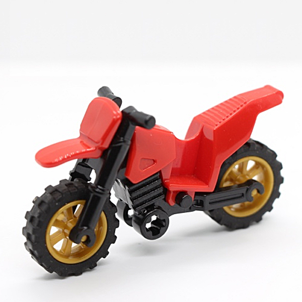 Motorcycle Dirt Bike with Black Chassis and Pearl Gold Wheels