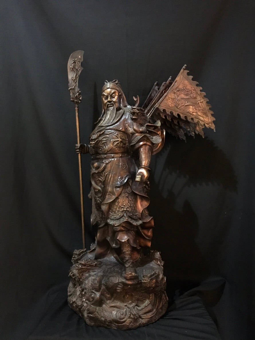 เทพเจ้ากวนอู ปาง 5 ธงยกทัพ (สูง 112 cm)