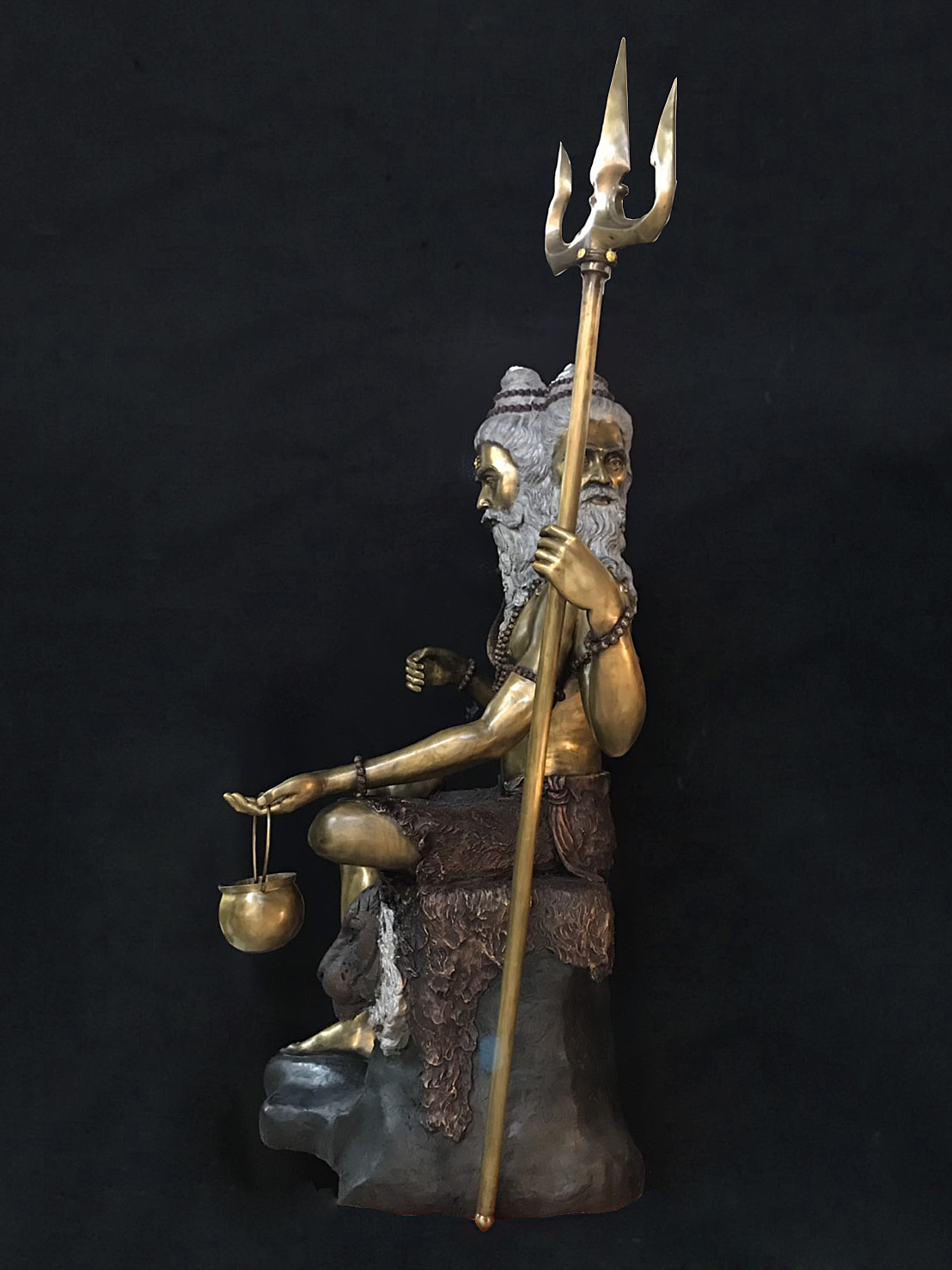 พระศิวะมหาเทพ ปาง 3 เศียรนั่งเสือ (สูง 169 cm.)