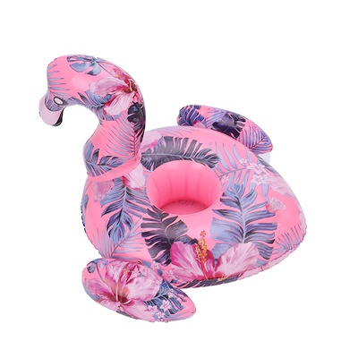 ที่วางแก้วเป่าลม ฟลามิงโก้ ลายดอก Inflatable New Flamingo Cup Holder