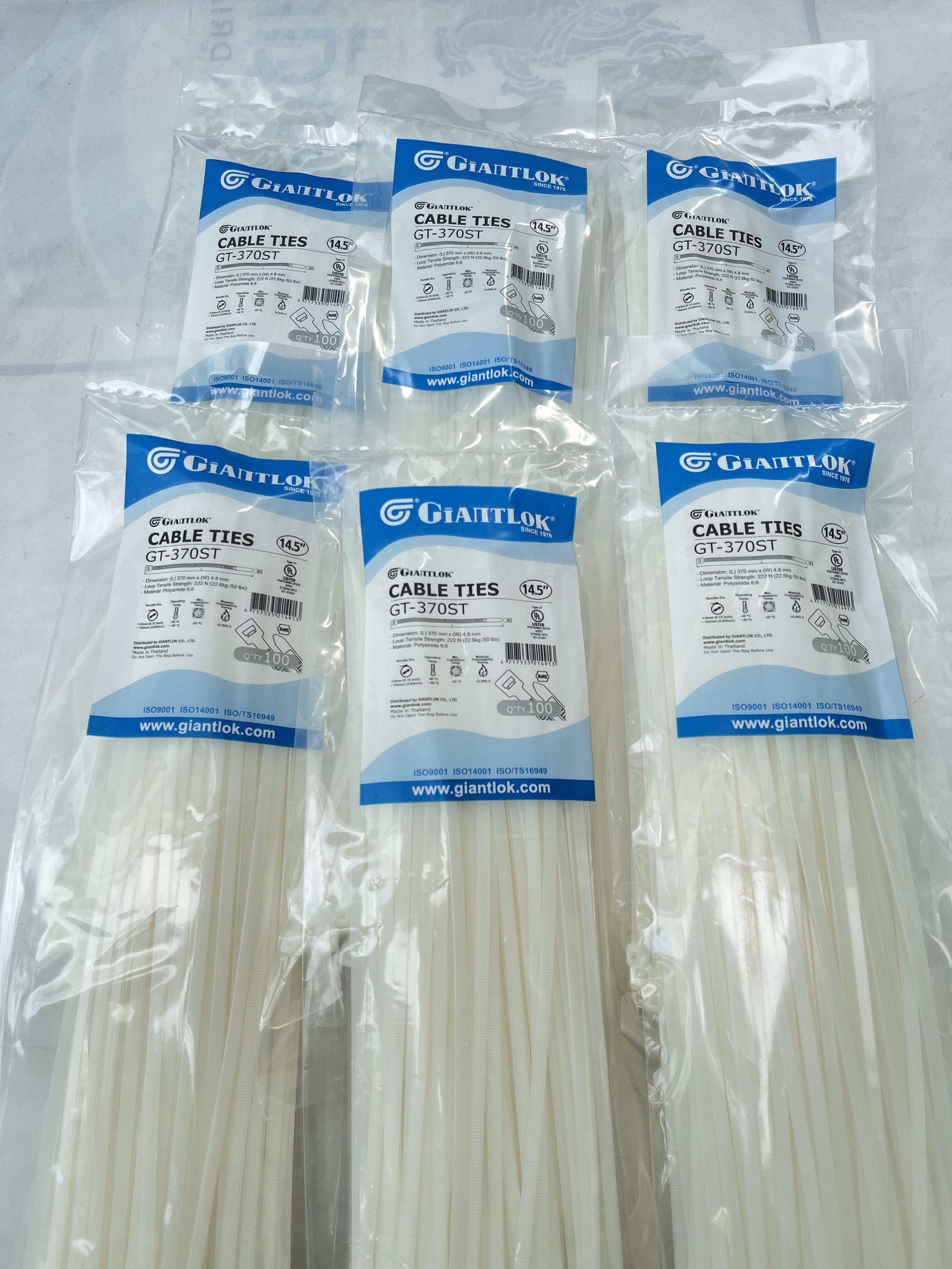 เคเบิ้ลไทร์ Giantlok 15นิ้วสีขาว 370*4.8มม 100PCS