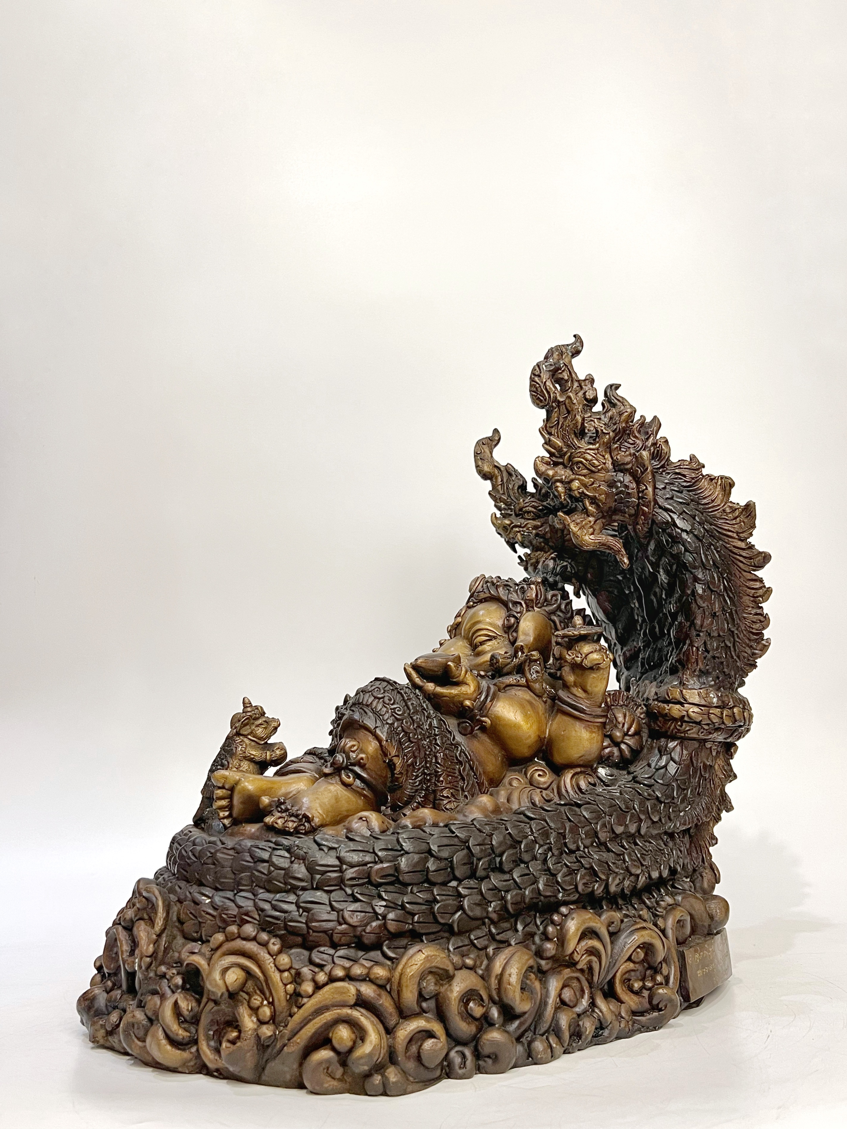 พระพิฆเนศ ปางเสวยสุข ทรงบัลลังก์พญาจันทรคุปต์นาคราช หน้าตัก 9 นิ้ว