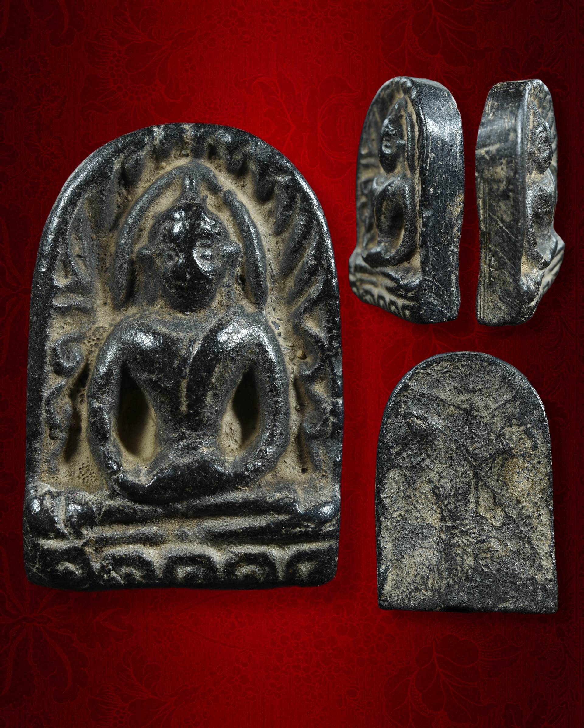 พระซุ้มกอ พิมพ์กลาง เนื้อดำ