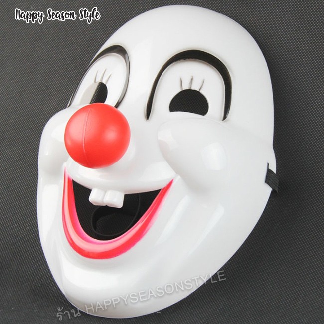 หน้ากากตัวตลก รุ่นพลาสติก จมูกแดง