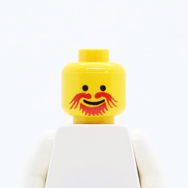 Moustache Red Goatee Pattern - Blocked Open Stud