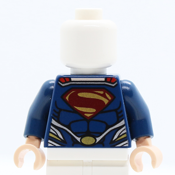 Shirt with Muscles, Red and Yellow Superman 'S' Logo and Gold Oval Belt Buckle with Red Cape Clasp Pattern