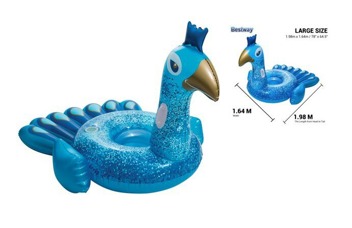 Bestway ห่วงยางนกยูง สีฟ้า Inflatable Bestway Peacock Pool Float