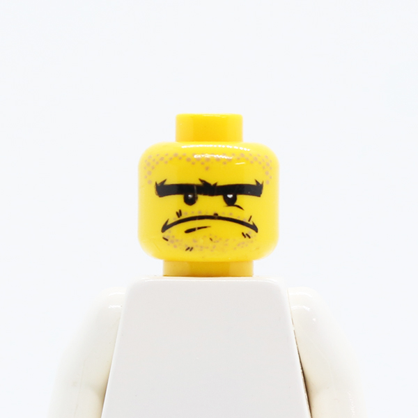 Dual Sided Stubble and Unibrow, Determined / Scared Pattern - Blocked Open Stud