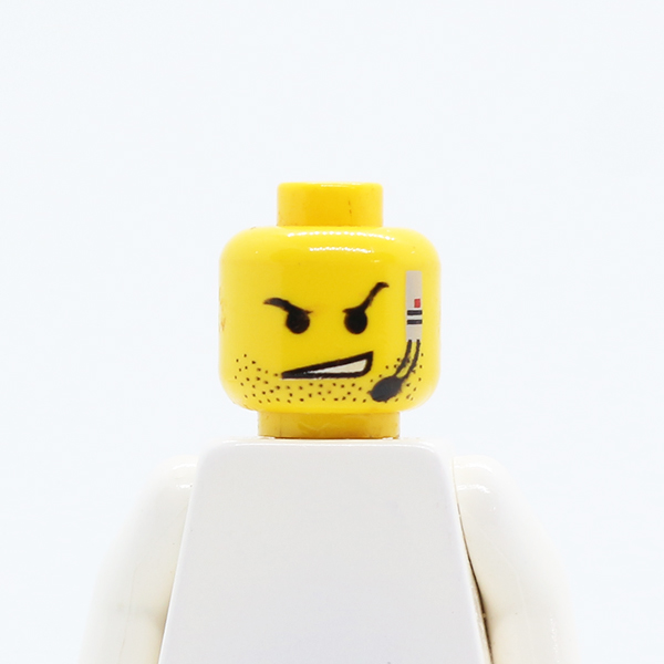 Male Open Mouth and Raised Eyebrow and Headset Pattern - Blocked Open Stud