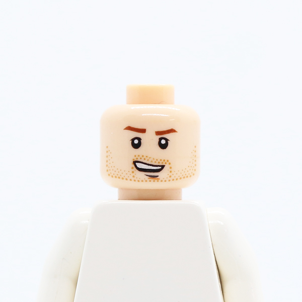 Male Brown Stubble, Brown Eyebrows and Open Grin Pattern - Hollow Stud