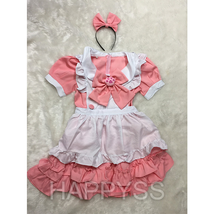 ชุดเมด แม่บ้าน โลลิต้า ลิตเติ้ลโบว์ สีชมพู