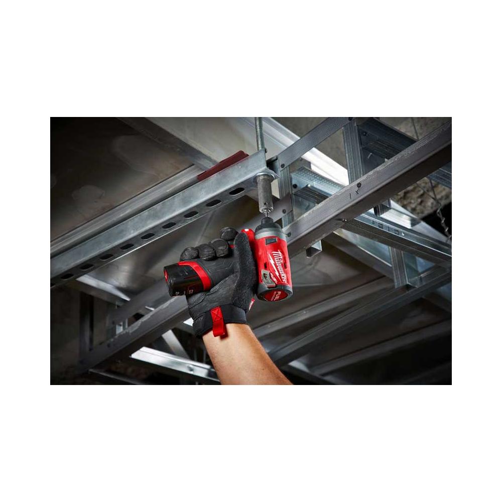 MILWAUKEE รุ่น M12 FID2-202 ไขควงกระแทกไร้สาย 12 โวลทฺ์ พร้อมแท่นชาร์จและแบตเตอรี่ 12V@2.0AH x 2 ก้อน