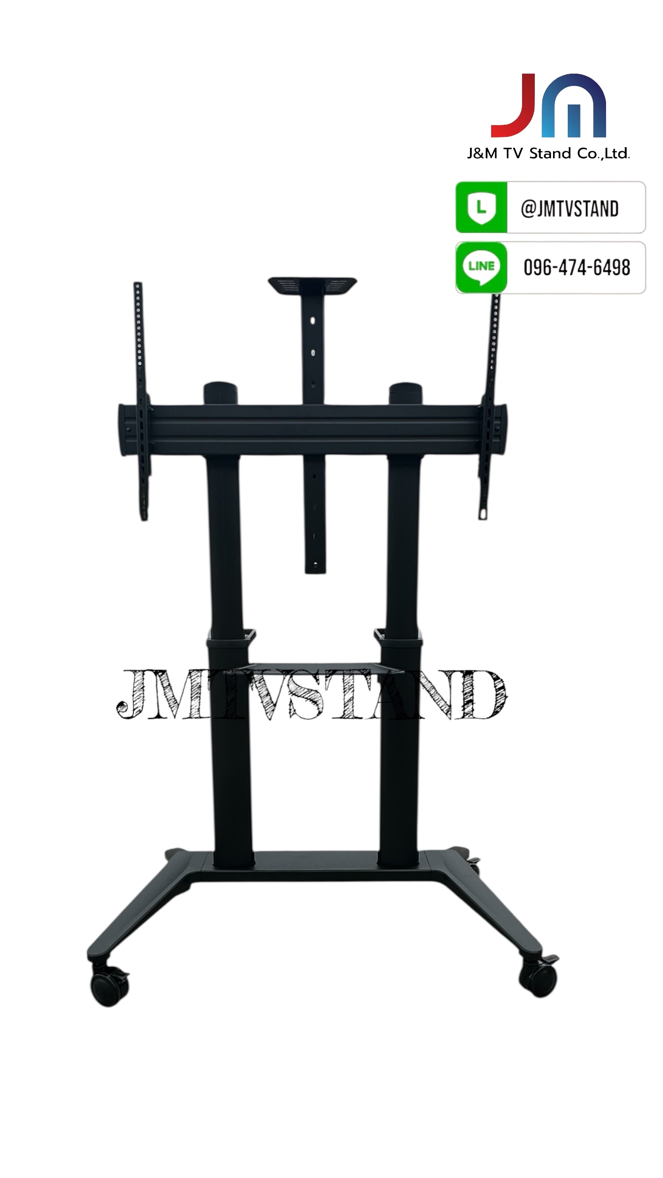 JMTVSTAND MT-F9300 ขาตั้งพื้นทีวีมีล้อเลื่อนTV Stand วัสดุ Aluminium อลูมิเนียม{สีดำ} แข็งแรง สวยหรู ทรงทันสมัย รองรับทีวี 70"-120"นิ้ว{รับประกัน 3 ปี }0964746498