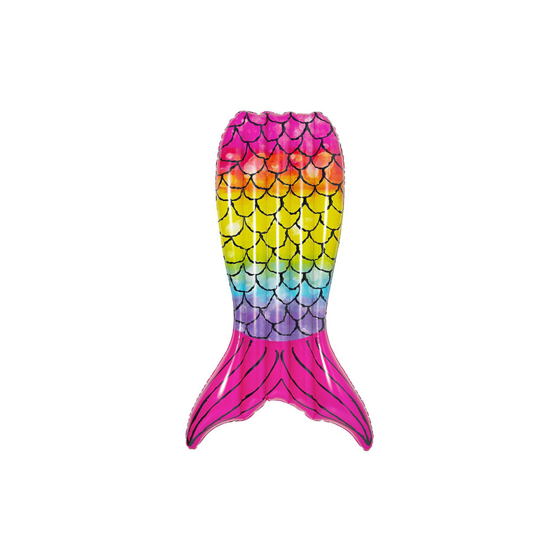 แพยางหางนางเงือก สีรุ้ง Inflatable Colorful Printing Mermaid Float