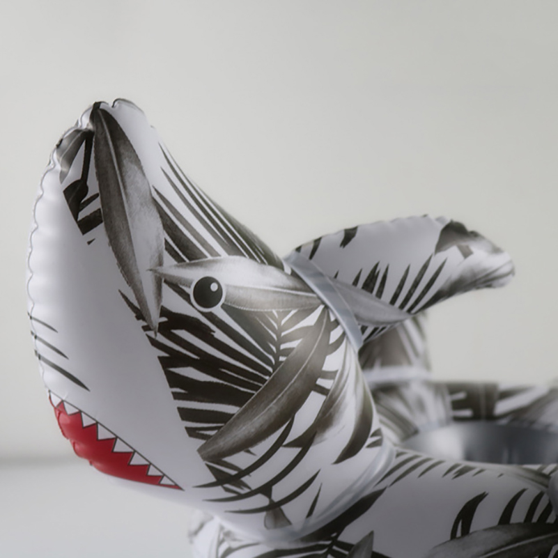 ที่วางแก้วเป่าลม ฉลาม Inflatable Shark Cup Holder