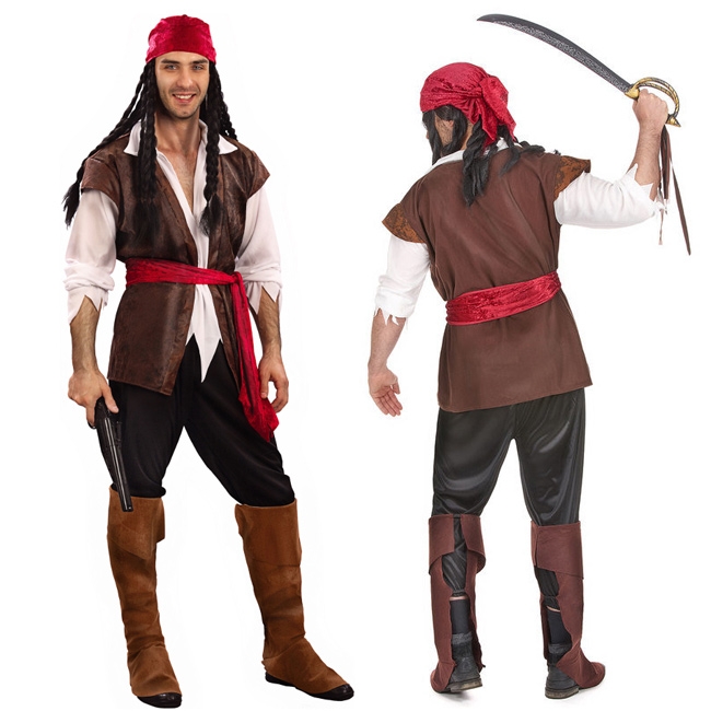 ชุดโจรสลัด ผ้าโพกหัวแดง ชุดแฟนซีโจรสลัด โจรสลัด โจรสลัดชาย