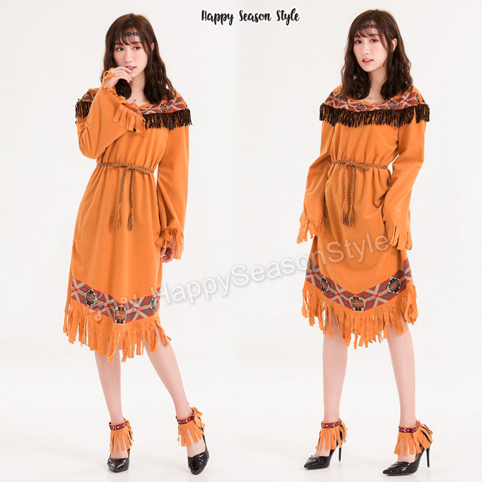 ชุดอินเดียแดง ชนเผ่า แซกแขนยาว พร้อมข้อขา